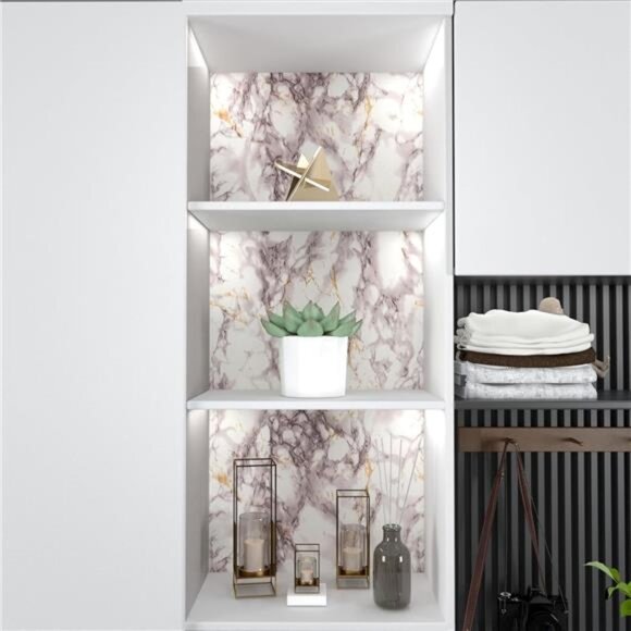 White Marble Wallpaper Peel and Stick 23.6"x197"Wall Paper Pull and Stick Paper - Picture 6 of 8